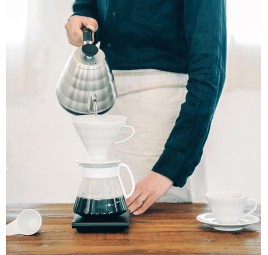 Hario V60 Set de filtration en céramique, blanc (taille 02)