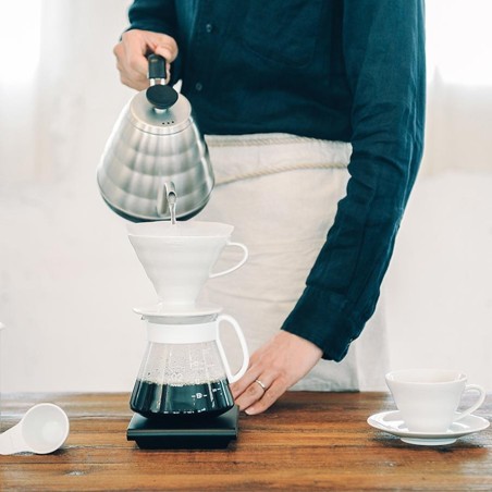 Hario V60 Set de filtration en céramique, blanc (taille 02)