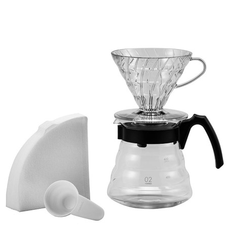 Hario V60 Set de filtration en plastique, transparent (taille 02)
