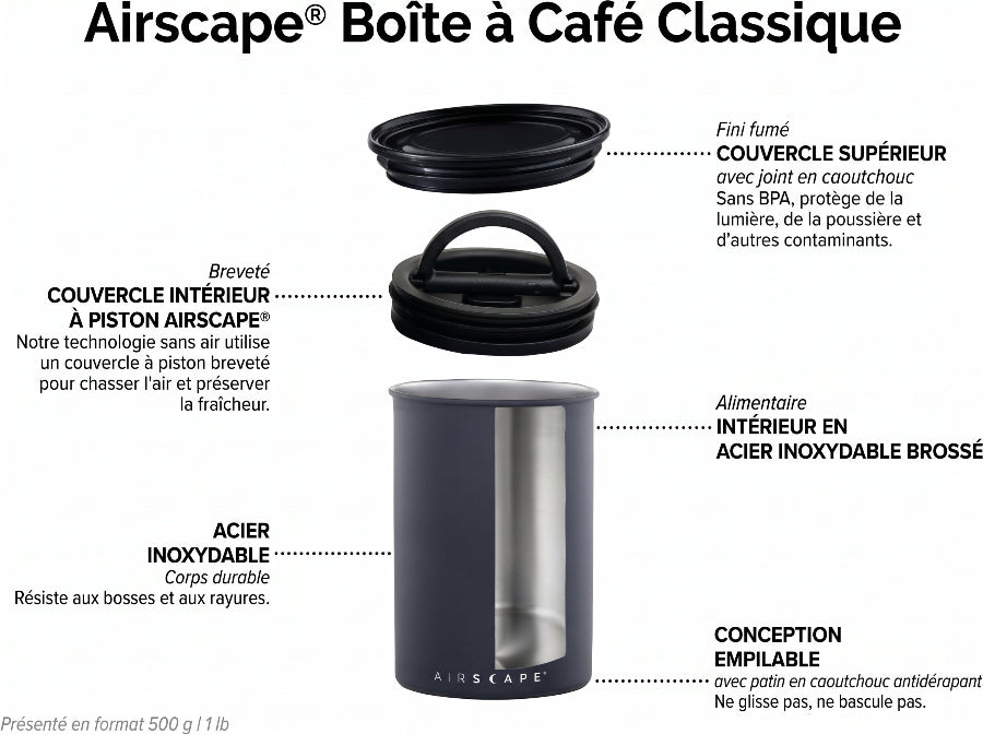 Boîte de conservation AIRSCAPE (250 grammes)