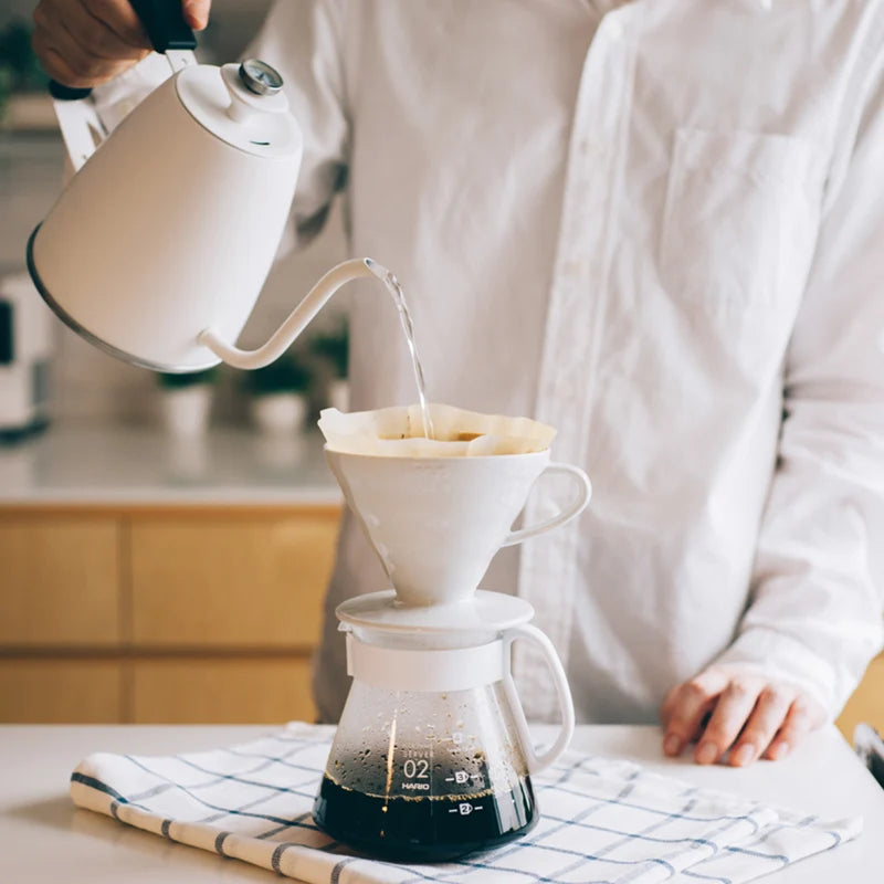 Kit Hario V60 Drip Decanter céramique blanc